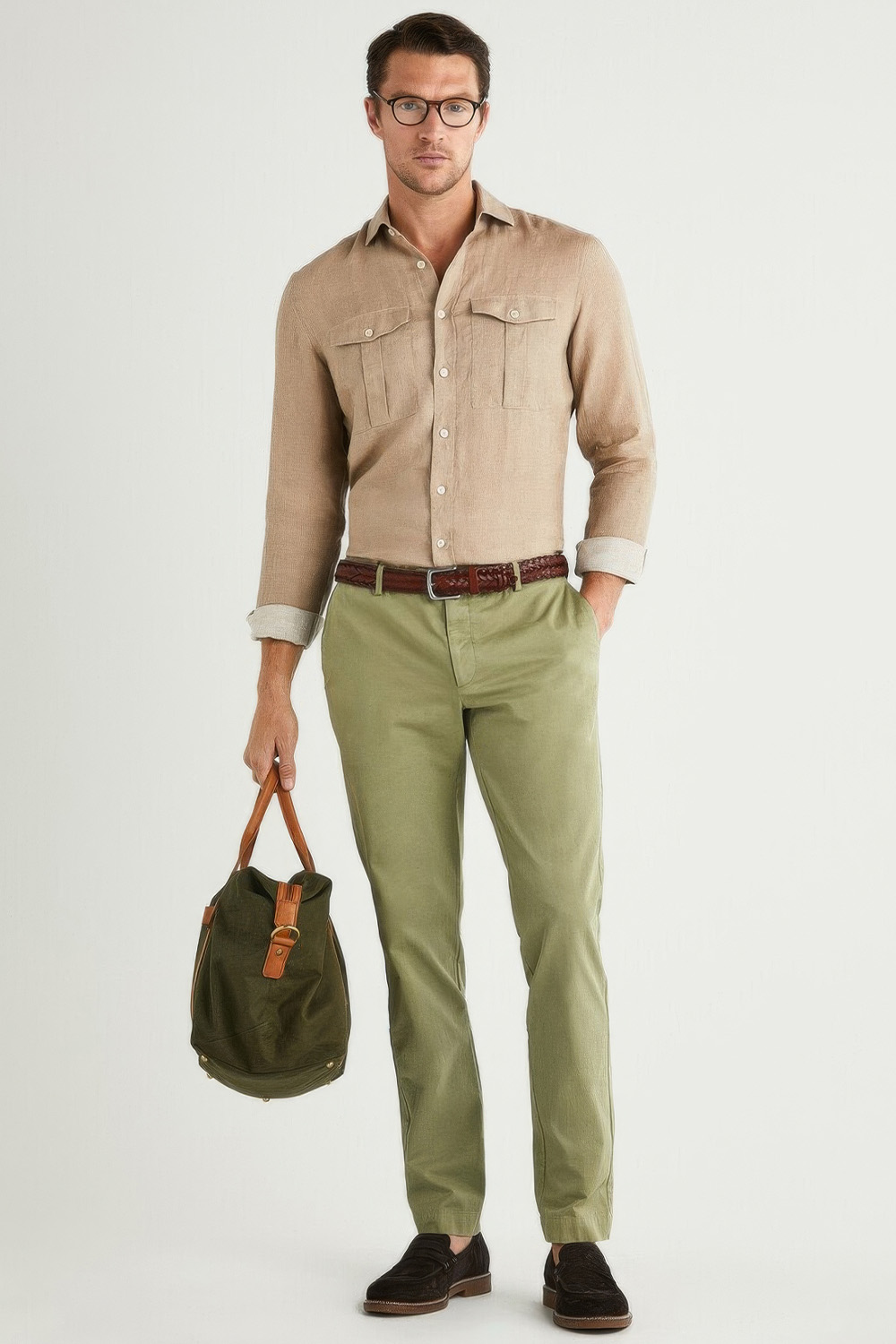 brown-green-outfit-1 Men's brown and green outfit combination